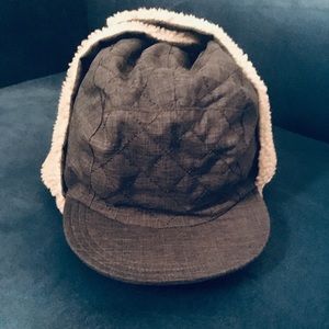 LL BEAN Winter Hat With Flaps gray and tan